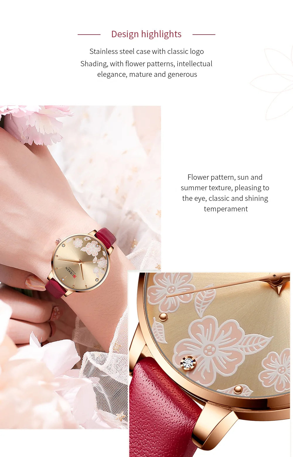 CURREN Top Brand Luxury Ladies Watches Casual Leather Clock Ultra thin Waterproof Quartz Watch Women Fashion Bracelet Wristwatch