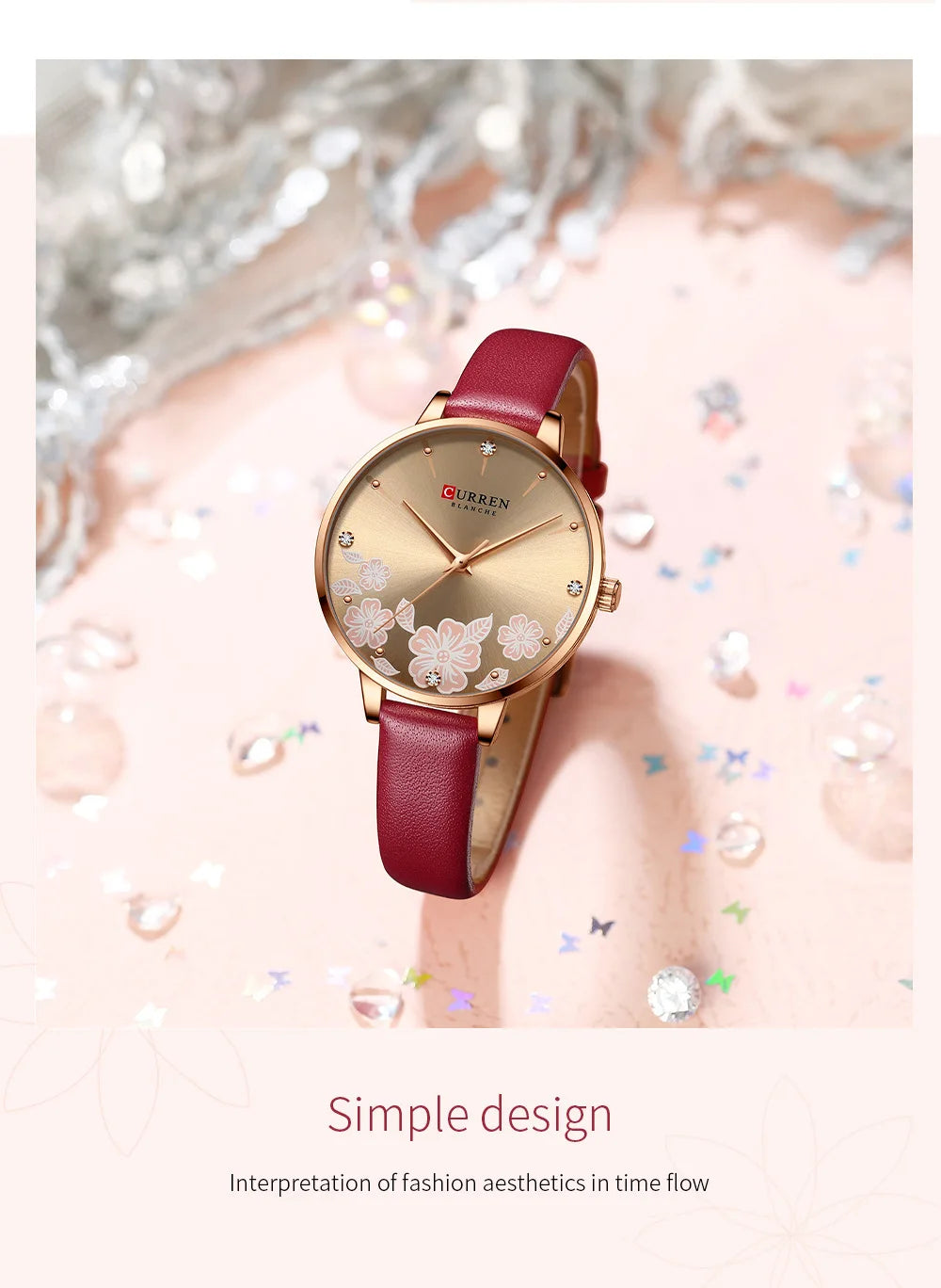 CURREN Top Brand Luxury Ladies Watches Casual Leather Clock Ultra thin Waterproof Quartz Watch Women Fashion Bracelet Wristwatch