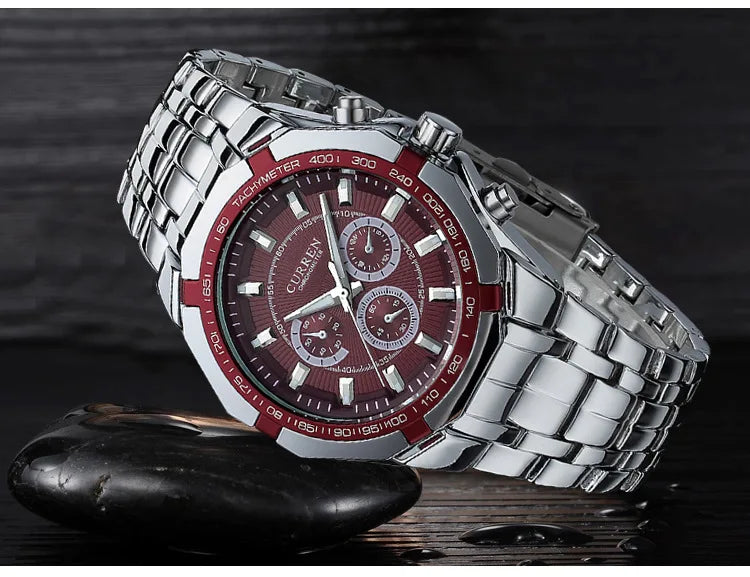 CURREN Men Luxury Brand Military Sport Mens Watches Full Steel Quartz Clock Men's Waterproof Business Watch relogio masculino