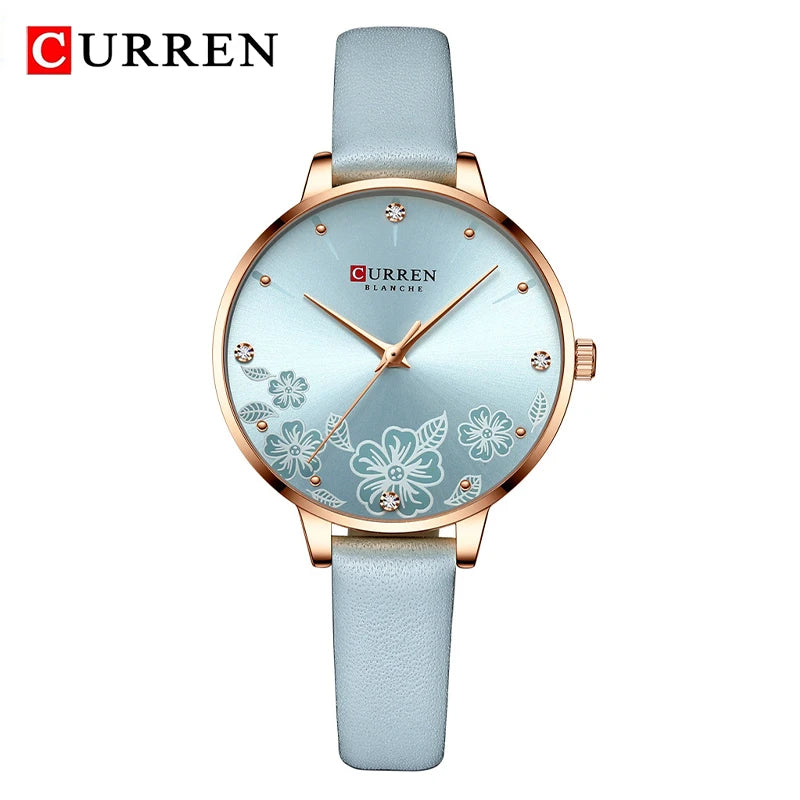CURREN Top Brand Luxury Ladies Watches Casual Leather Clock Ultra thin Waterproof Quartz Watch Women Fashion Bracelet Wristwatch