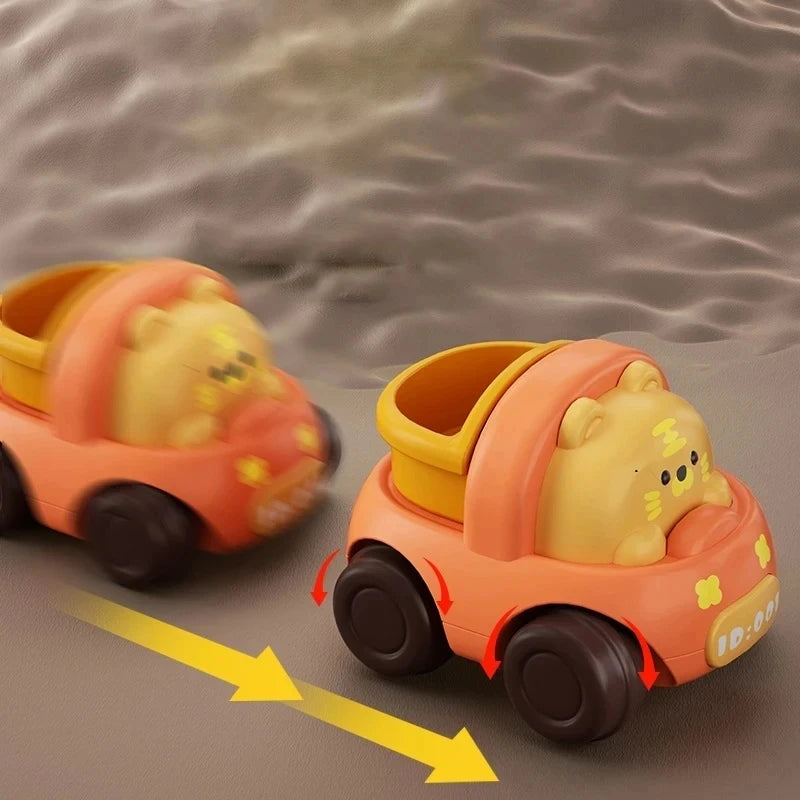 Baby Animal Car Toys Toddler Press and Go Cars Pull Back Car Light Up Toys Wind-up Cars for Kids 1 2 Year Old Boy Birthday Gifts