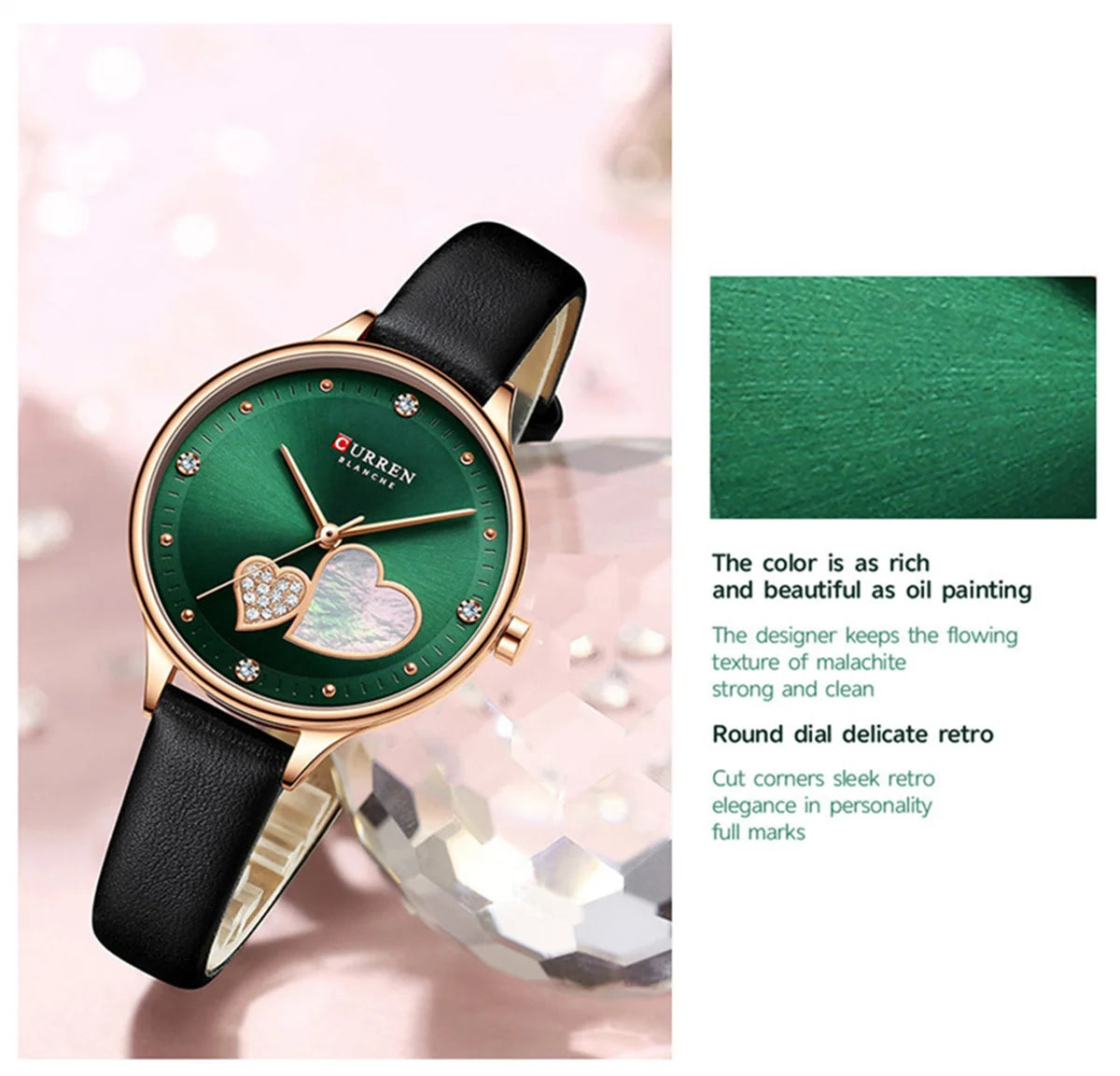 Curren 9077 watches for woman Top Brand Luxury Female Waterproof Clock Leather Bracelet Love Ladies Wristwatch reloj mujer