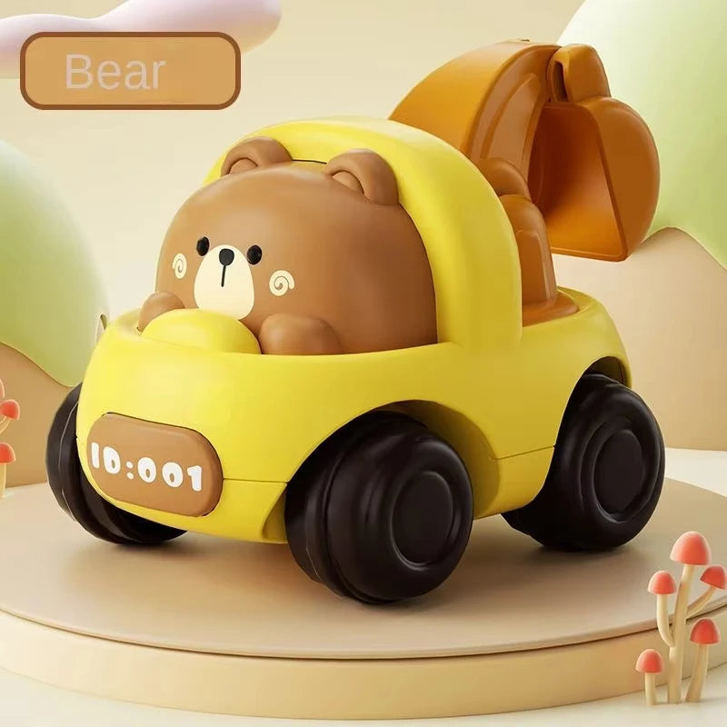 Baby Animal Car Toys Toddler Press and Go Cars Pull Back Car Light Up Toys Wind-up Cars for Kids 1 2 Year Old Boy Birthday Gifts