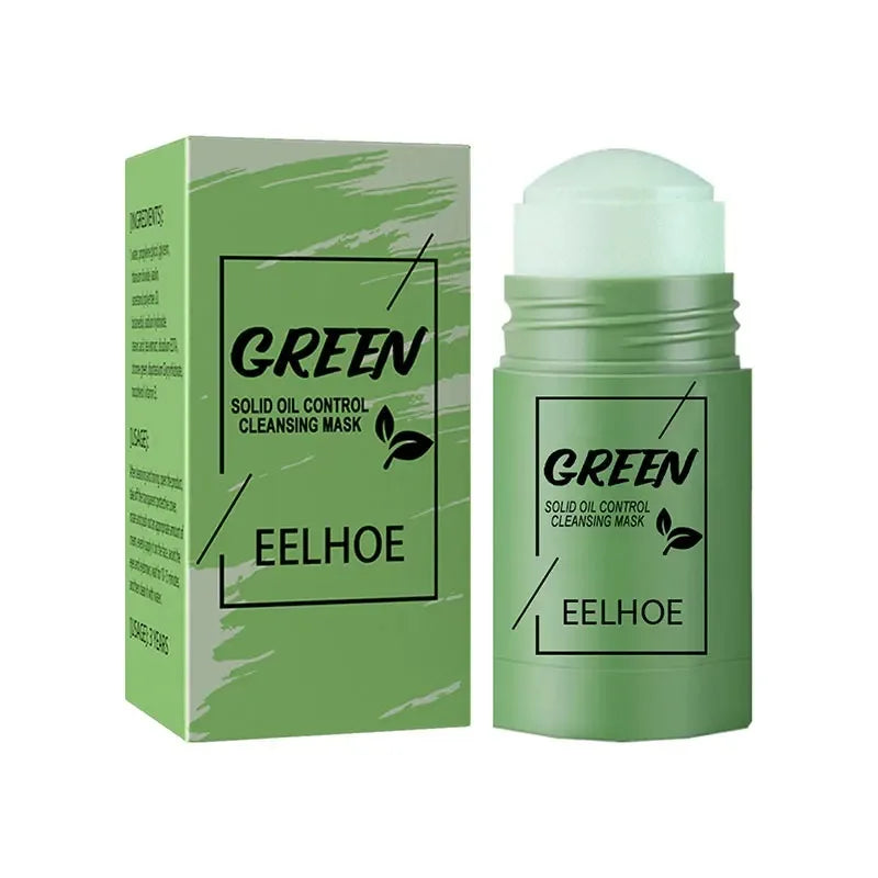 Face Clean Mask Green Tea Stick Deep Cleansing Mud Film Oil Control Remove Blackheads Pores Shrink Beauty Skin Set for Travel