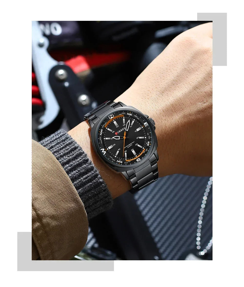 CURREN New Watches for Men Top Brand Luxury Fashion Business Quartz Men’s Wristwatch Stainless Steel Waterproof Sports Clock