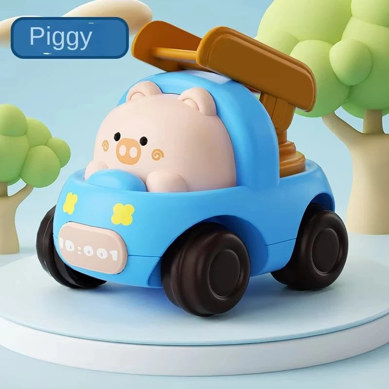 Baby Animal Car Toys Toddler Press and Go Cars Pull Back Car Light Up Toys Wind-up Cars for Kids 1 2 Year Old Boy Birthday Gifts
