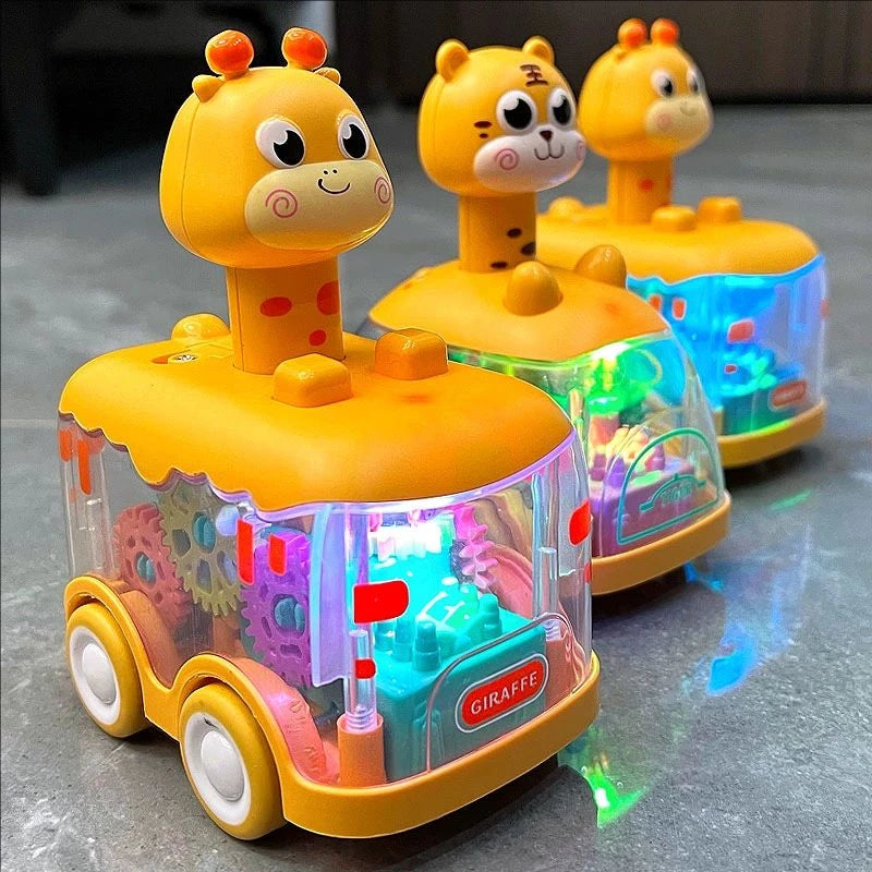 Baby Animal Car Toys Toddler Press and Go Cars Pull Back Car Light Up Toys Wind-up Cars for Kids 1 2 Year Old Boy Birthday Gifts
