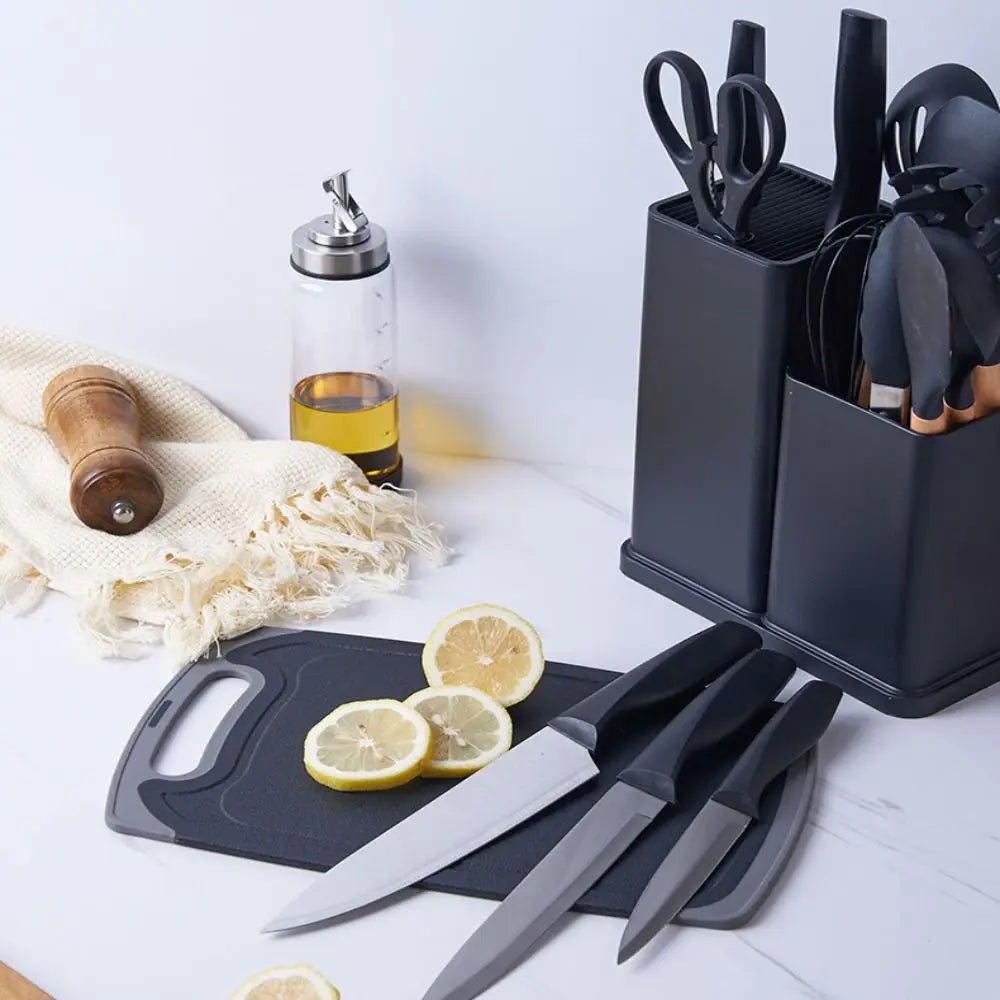A Set 19 Pcs Pink Kitchen Utensils Silicone Heat-Resistant Cooking Utensils Set Durable Non-Stick Kitchen Tools Kitchen