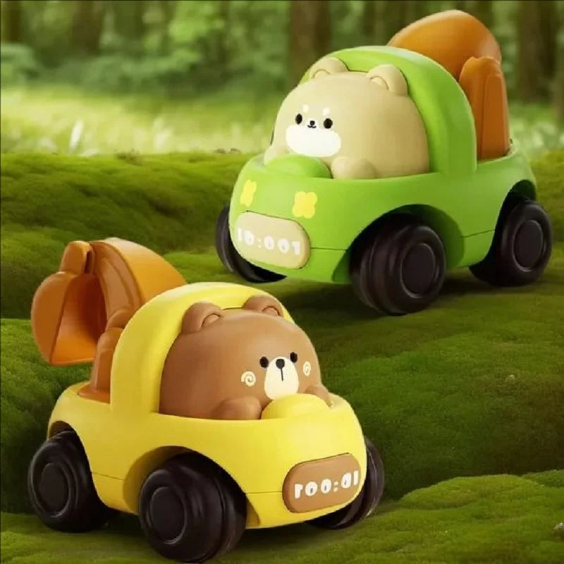 Baby Animal Car Toys Toddler Press and Go Cars Pull Back Car Light Up Toys Wind-up Cars for Kids 1 2 Year Old Boy Birthday Gifts