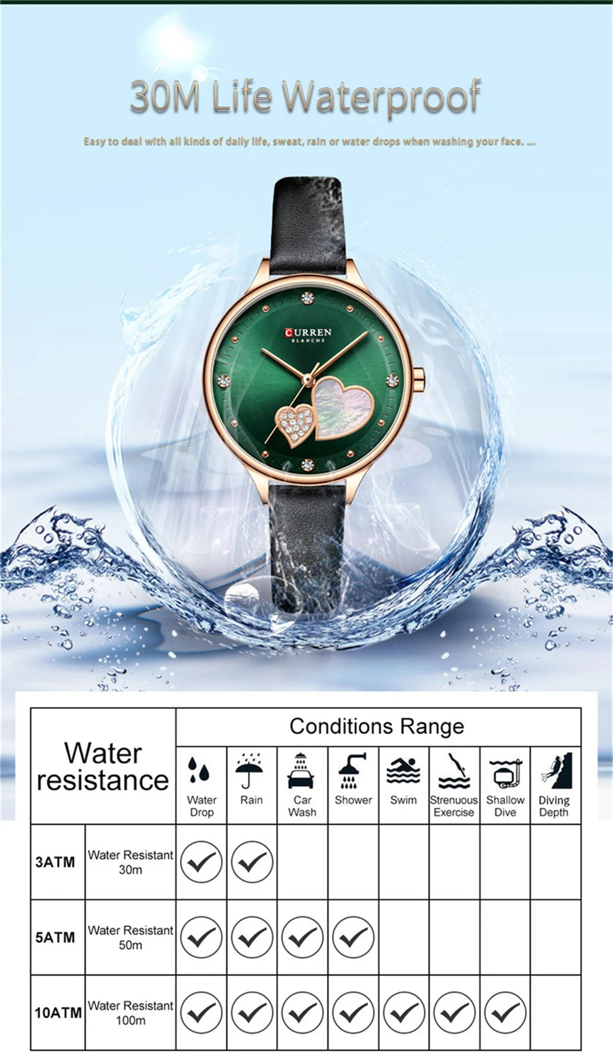 Curren 9077 watches for woman Top Brand Luxury Female Waterproof Clock Leather Bracelet Love Ladies Wristwatch reloj mujer
