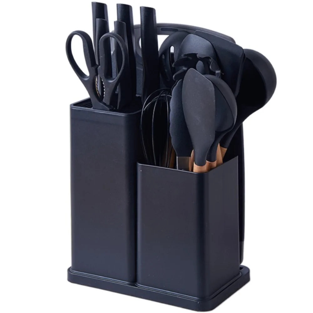 A Set 19 Pcs Pink Kitchen Utensils Silicone Heat-Resistant Cooking Utensils Set Durable Non-Stick Kitchen Tools Kitchen