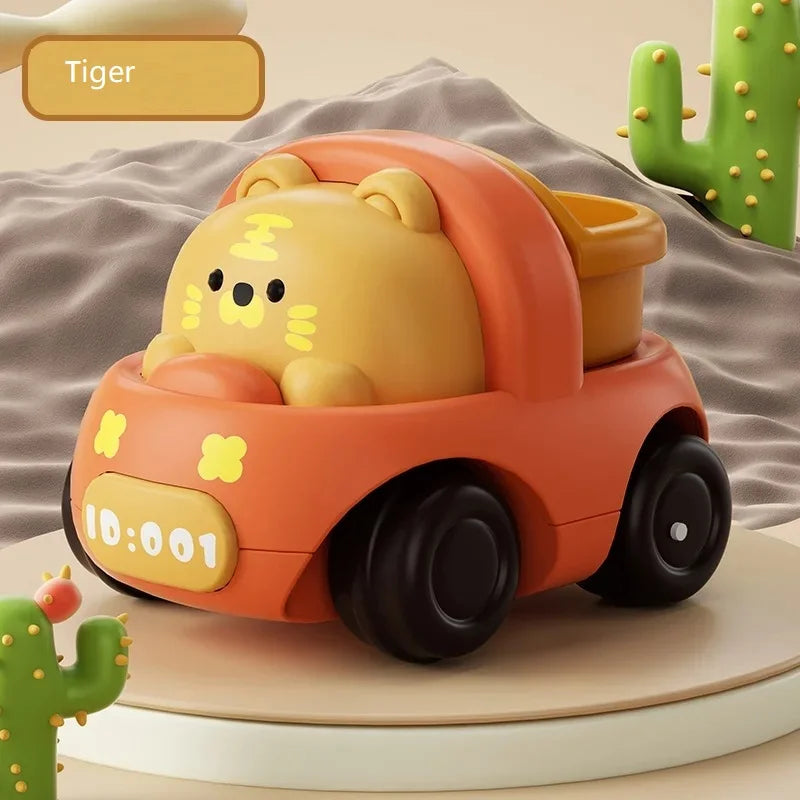 Baby Animal Car Toys Toddler Press and Go Cars Pull Back Car Light Up Toys Wind-up Cars for Kids 1 2 Year Old Boy Birthday Gifts
