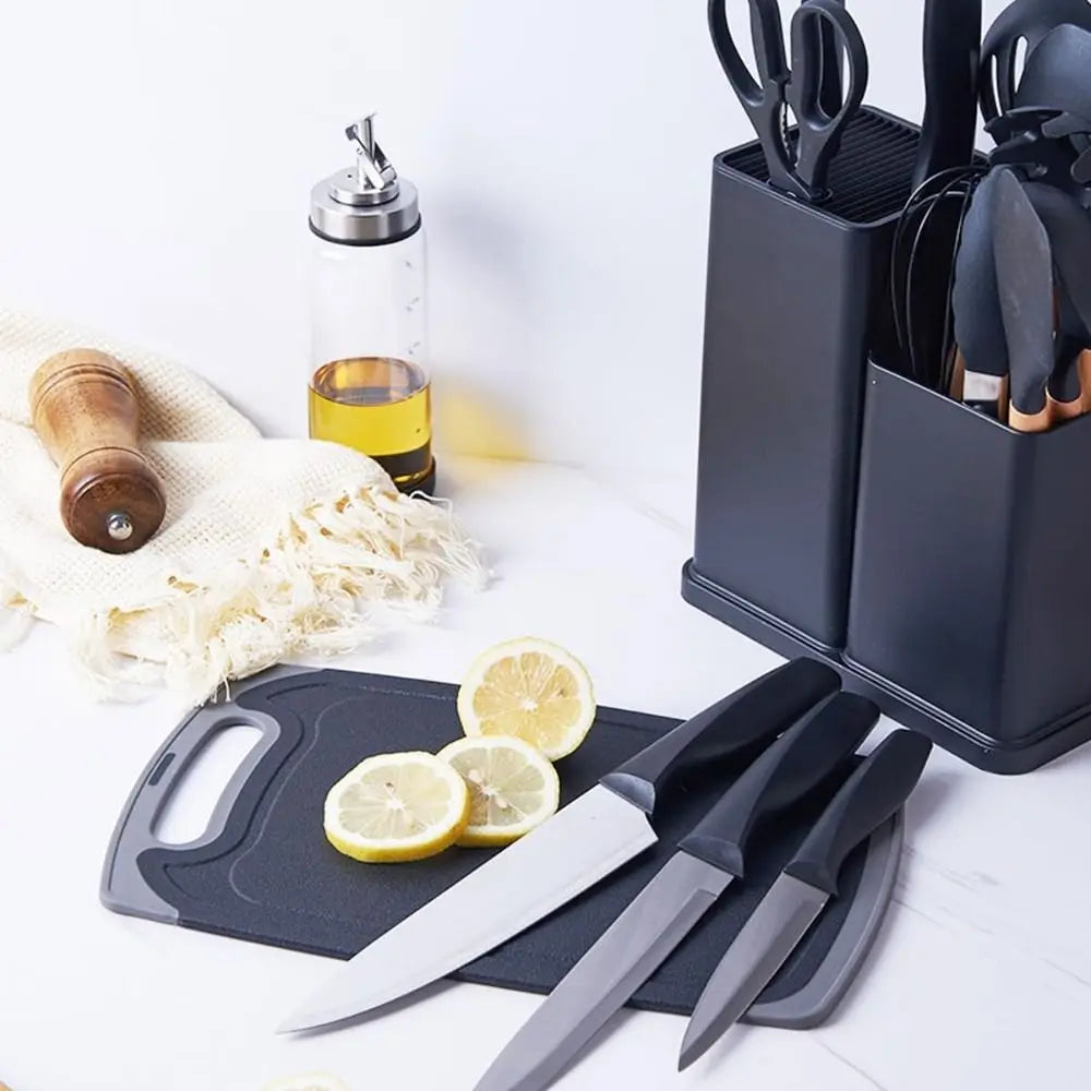 A Set 19 Pcs Pink Kitchen Utensils Silicone Heat-Resistant Cooking Utensils Set Durable Non-Stick Kitchen Tools Kitchen