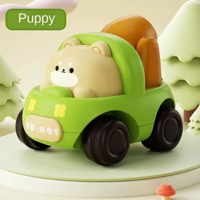Baby Animal Car Toys Toddler Press and Go Cars Pull Back Car Light Up Toys Wind-up Cars for Kids 1 2 Year Old Boy Birthday Gifts