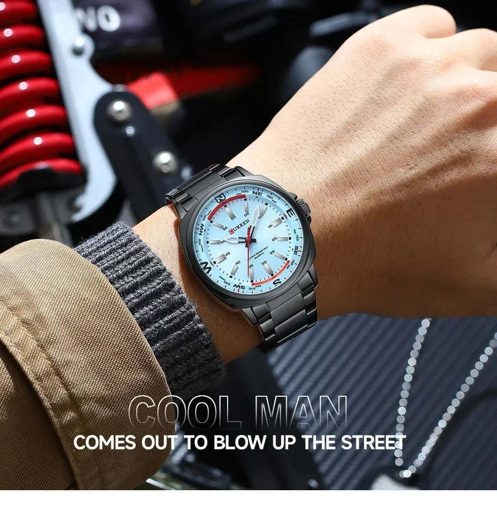 CURREN New Watches for Men Top Brand Luxury Fashion Business Quartz Men’s Wristwatch Stainless Steel Waterproof Sports Clock