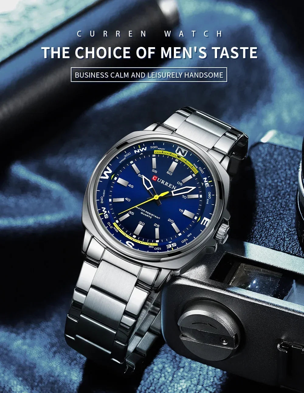 CURREN New Watches for Men Top Brand Luxury Fashion Business Quartz Men’s Wristwatch Stainless Steel Waterproof Sports Clock
