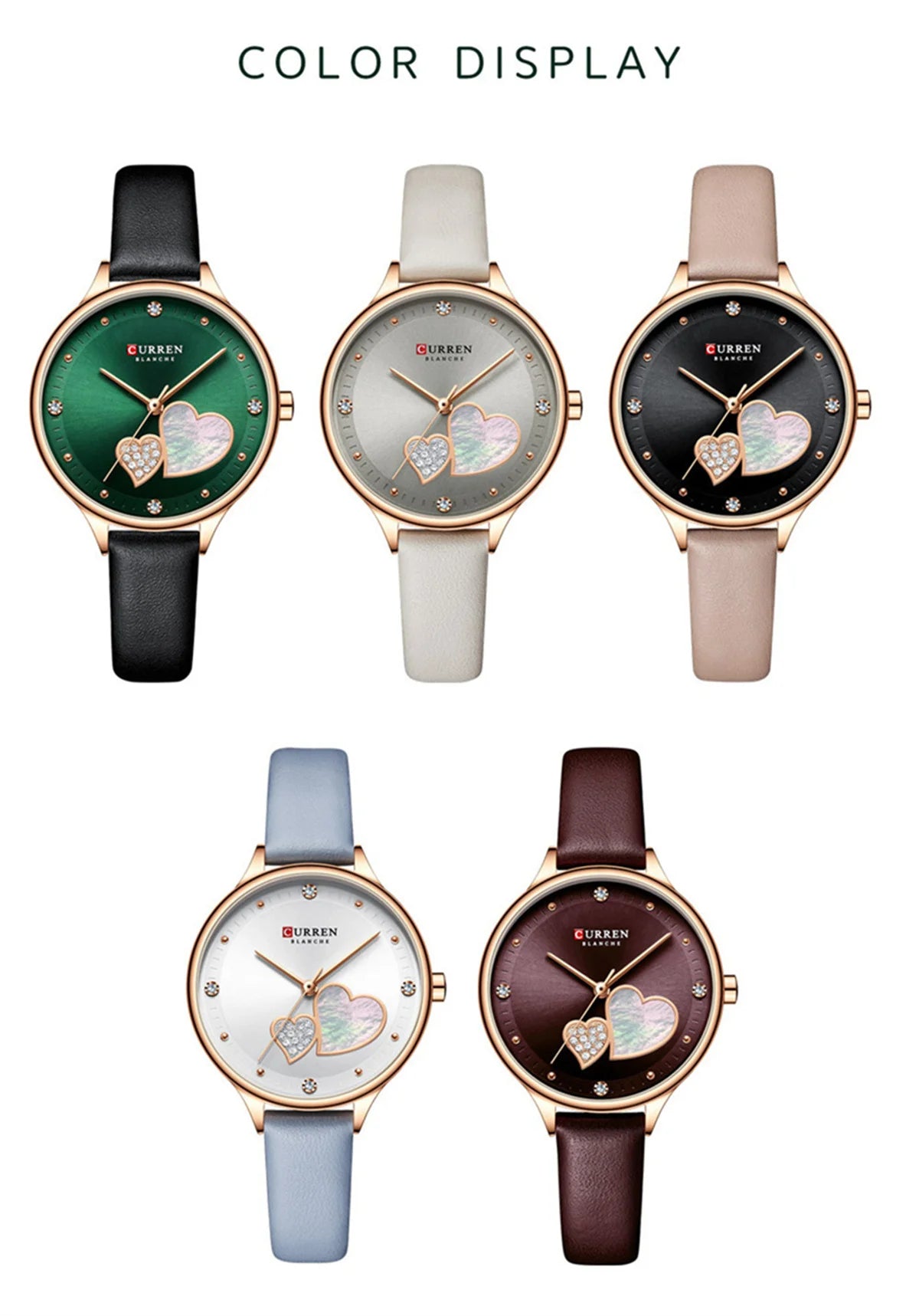 Curren 9077 watches for woman Top Brand Luxury Female Waterproof Clock Leather Bracelet Love Ladies Wristwatch reloj mujer