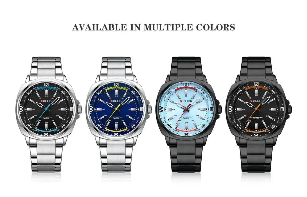 CURREN New Watches for Men Top Brand Luxury Fashion Business Quartz Men’s Wristwatch Stainless Steel Waterproof Sports Clock