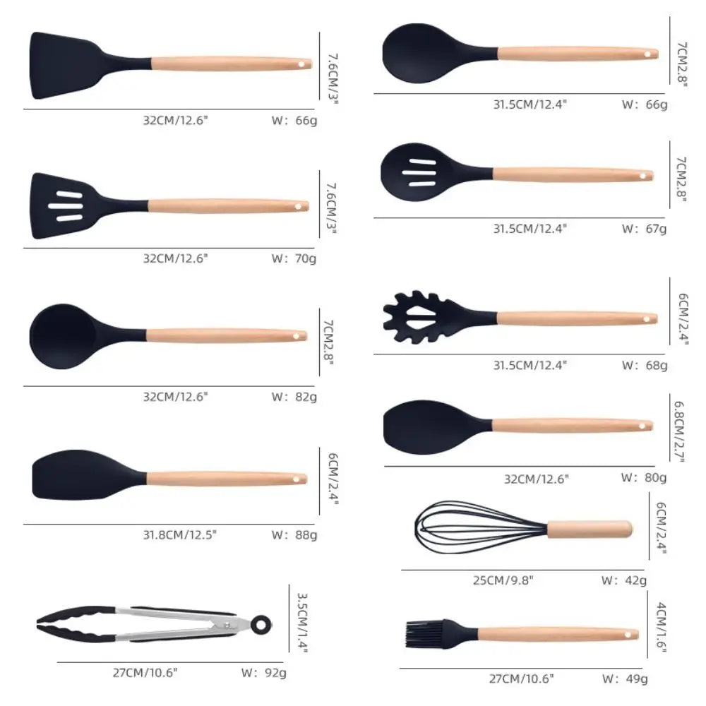 A Set 19 Pcs Pink Kitchen Utensils Silicone Heat-Resistant Cooking Utensils Set Durable Non-Stick Kitchen Tools Kitchen