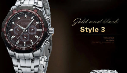 CURREN Men Luxury Brand Military Sport Mens Watches Full Steel Quartz Clock Men's Waterproof Business Watch relogio masculino