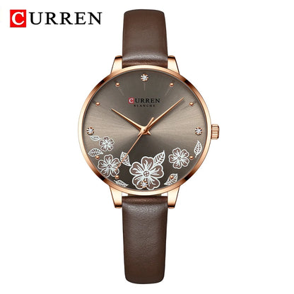 CURREN Top Brand Luxury Ladies Watches Casual Leather Clock Ultra thin Waterproof Quartz Watch Women Fashion Bracelet Wristwatch