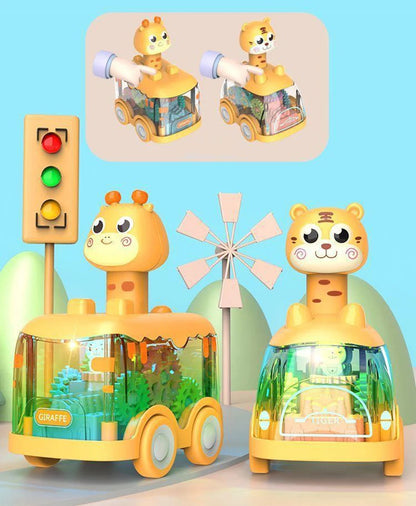 Baby Animal Car Toys Toddler Press and Go Cars Pull Back Car Light Up Toys Wind-up Cars for Kids 1 2 Year Old Boy Birthday Gifts