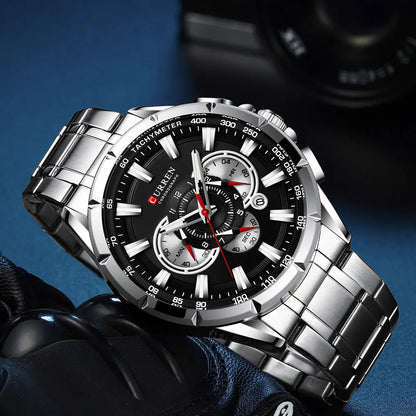 Curren 8363 Men Watch Business Casual Fashion Wristwatch 6-Hand Chronograph Quartz Luxury Relogio Masculino