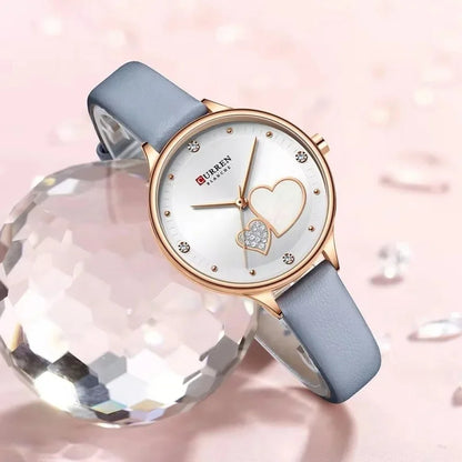 Curren 9077 watches for woman Top Brand Luxury Female Waterproof Clock Leather Bracelet Love Ladies Wristwatch reloj mujer