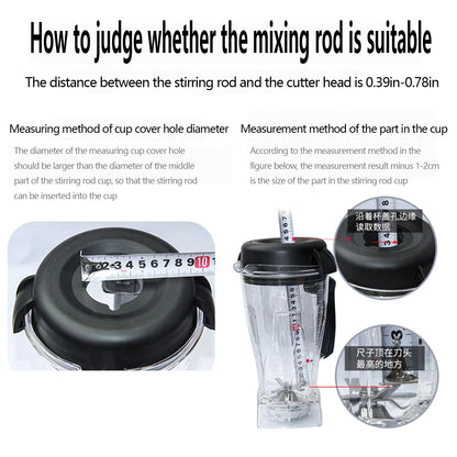 Cooking Machine Accessories General Blender Tamper Plastic Muddler for Blender Mixer 24cm