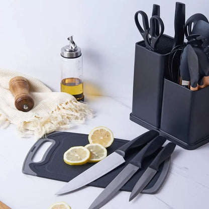 A Set 19 Pcs Pink Kitchen Utensils Silicone Heat-Resistant Cooking Utensils Set Durable Non-Stick Kitchen Tools Kitchen