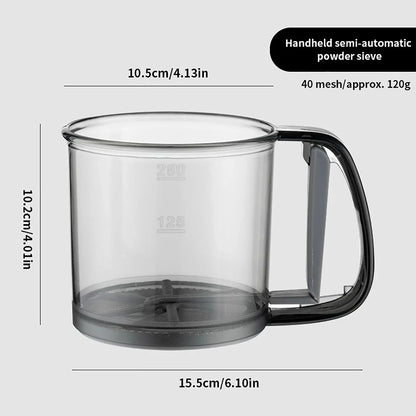 Kitchen Baking Cake Flour Sieve 40 Mesh Semi-automatic Filter Sieve Flour Sieve With Capacity Scale