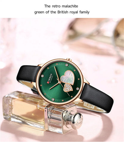 Curren 9077 watches for woman Top Brand Luxury Female Waterproof Clock Leather Bracelet Love Ladies Wristwatch reloj mujer