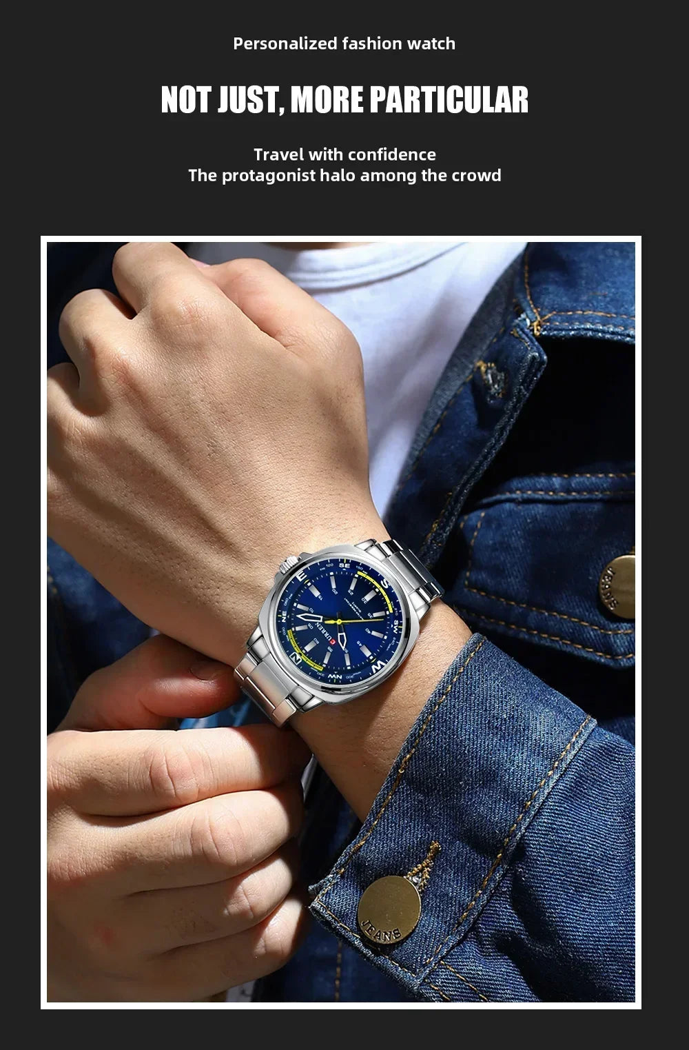 CURREN New Watches for Men Top Brand Luxury Fashion Business Quartz Men’s Wristwatch Stainless Steel Waterproof Sports Clock