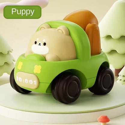 Baby Animal Car Toys Toddler Press and Go Cars Pull Back Car Light Up Toys Wind-up Cars for Kids 1 2 Year Old Boy Birthday Gifts