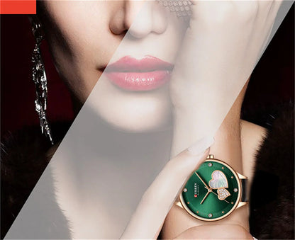 Curren 9077 watches for woman Top Brand Luxury Female Waterproof Clock Leather Bracelet Love Ladies Wristwatch reloj mujer