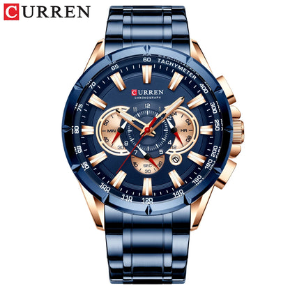 Curren 8363 Men Watch Business Casual Fashion Wristwatch 6-Hand Chronograph Quartz Luxury Relogio Masculino