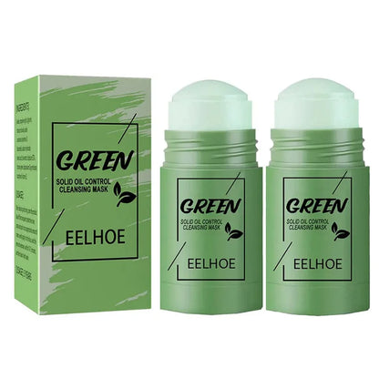 Face Clean Mask Green Tea Stick Deep Cleansing Mud Film Oil Control Remove Blackheads Pores Shrink Beauty Skin Set for Travel