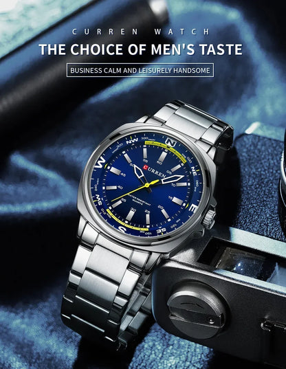 CURREN New Watches for Men Top Brand Luxury Fashion Business Quartz Men’s Wristwatch Stainless Steel Waterproof Sports Clock